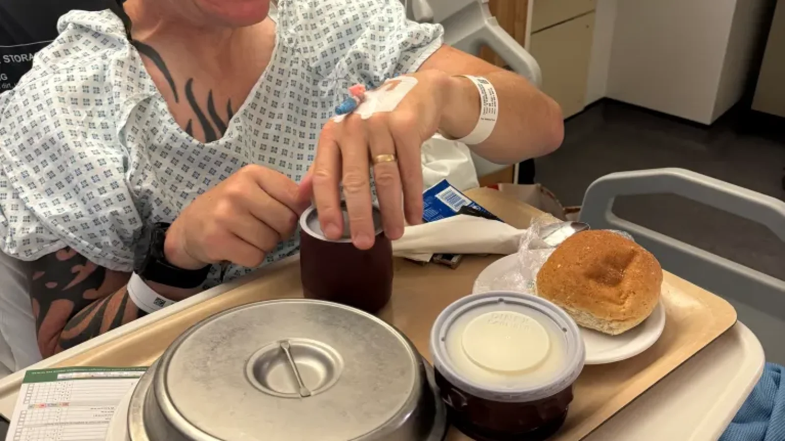 Nick in hospital